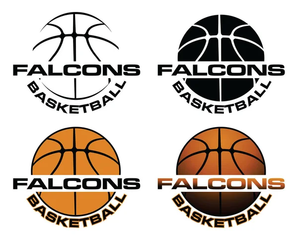 Falcons Basketball Team Design Projekt Zespołu Sportowego Który Zawiera Grafikę — Wektor stockowy