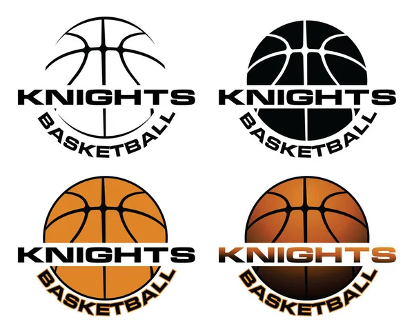 Knights Basketball Team Design Sports Team Design Which Includes Basketball — Archivo Imágenes Vectoriales