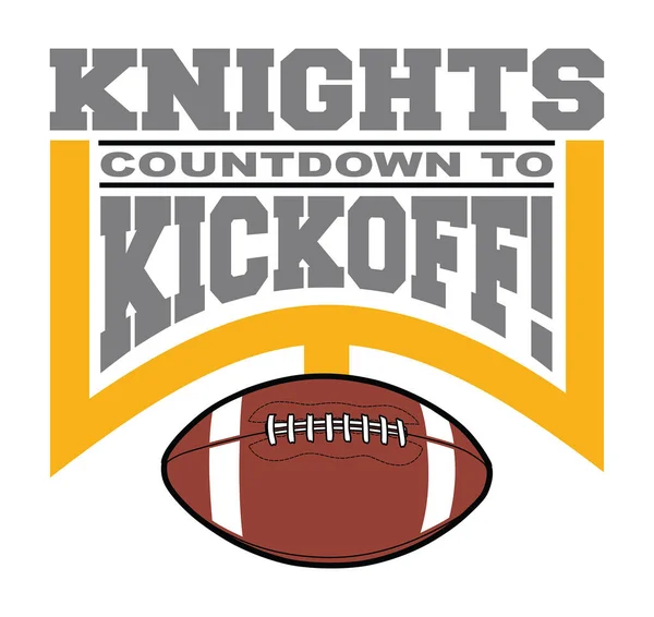 Football Countdown Kickoff Knights Joukkueen Suunnittelu Malli Joka Sisältää Tekstiä — vektorikuva