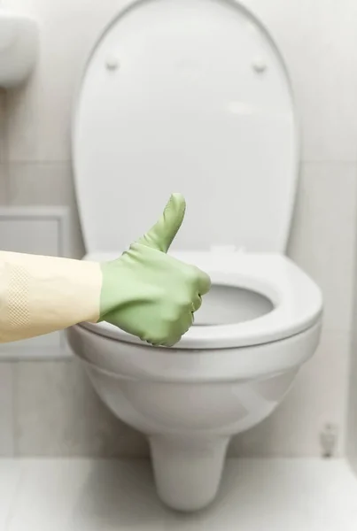 Arka plan Temizleme Tuvalet Klozetleri ve İyi El İşareti