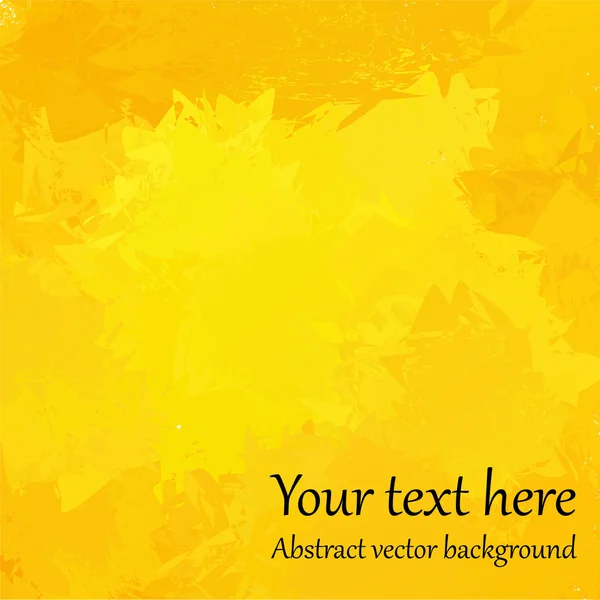 Abstract brush painted yellow background — Stock Vector