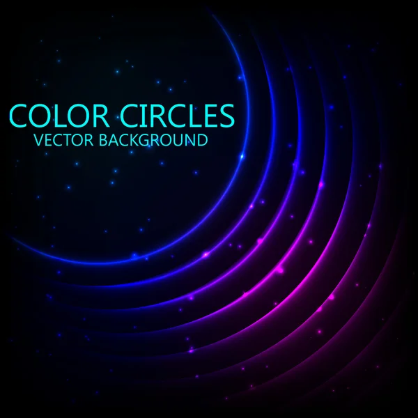 Glowing circles on dark background — Stock Vector