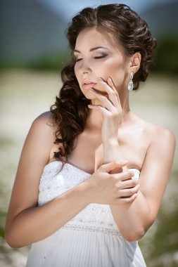 Beautiful bride in wedding day In bridal dress