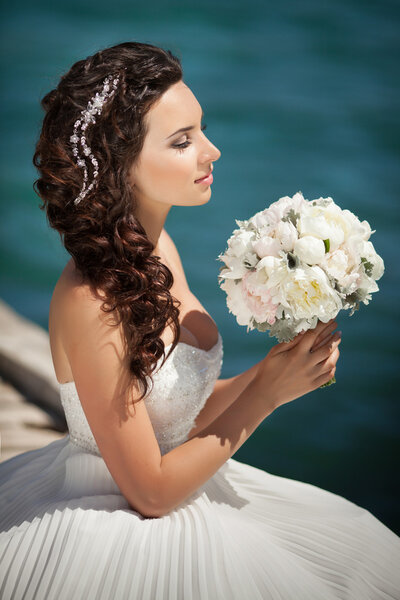 Beautiful bride in wedding day In bridal dress