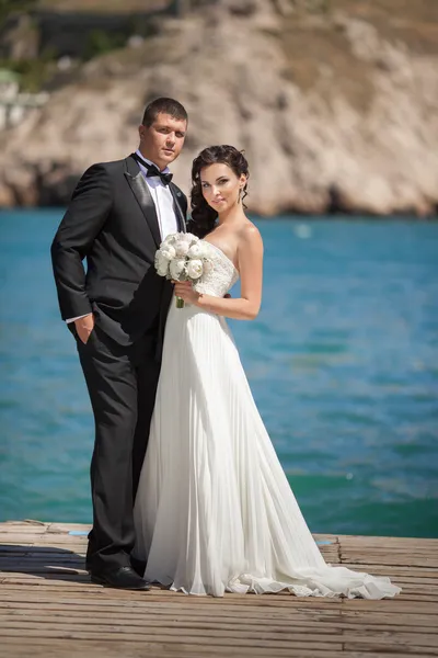 Mariée et marié le jour du mariage — Photo