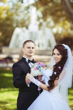 Gelin ve damat, düğün günü