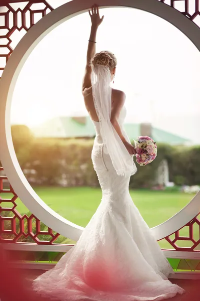 Красивая невеста в день свадьбы Лицензионные Стоковые Изображения