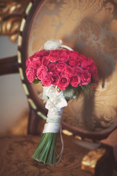 Buquê de casamento de rosas rosa — Fotografia de Stock