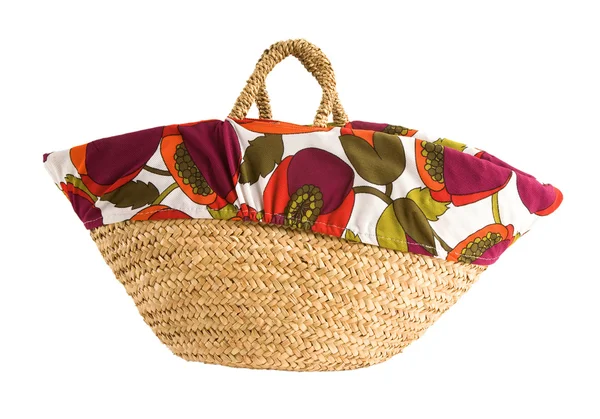 Floral cover basket tote — Stock Photo, Image