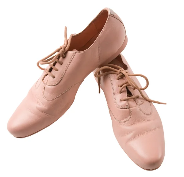 Female pink leather oxford shoes — Stock Photo, Image