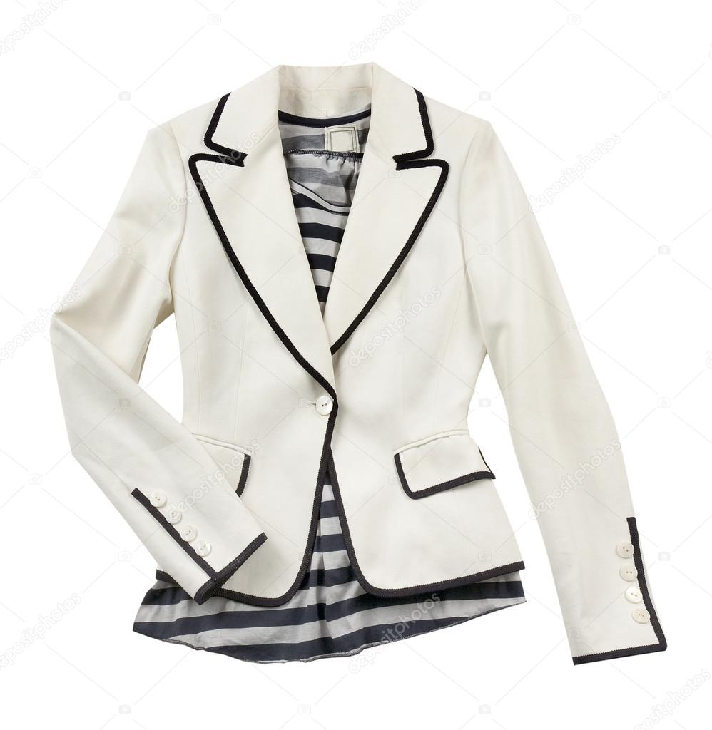 White blazer with striped t shirt