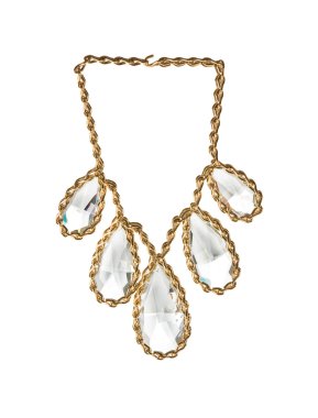 büyük elmas tears altın kolye