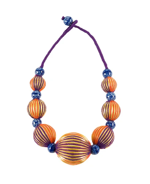 Arany a Bordás gömb alakú gyöngyök necklace — Stock Fotó
