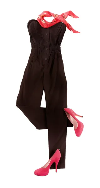 Strapless jumpsuit composição de moda — Fotografia de Stock