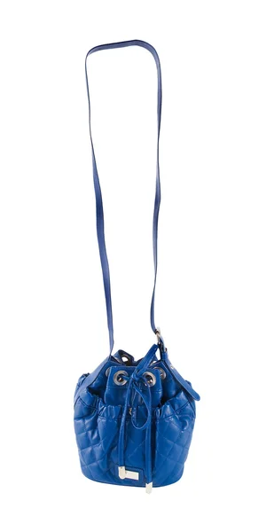 Borsa lunga in pelle blu manico — Foto Stock