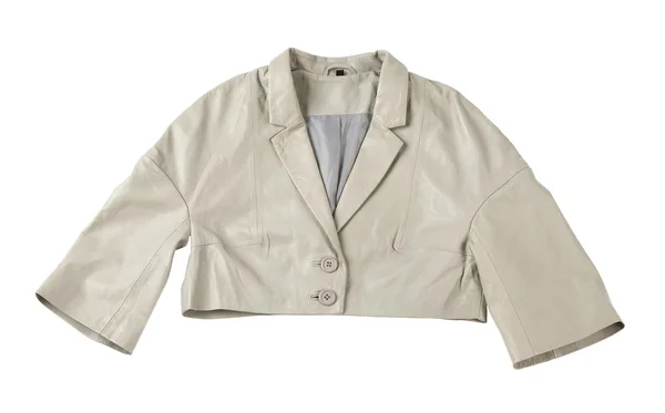 Grey leather bolero jacket — Stock Photo, Image