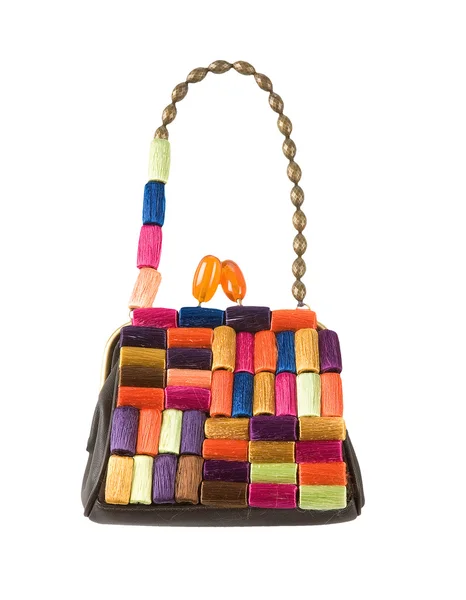 Colorful hanks of thread handbag — Stock Photo, Image