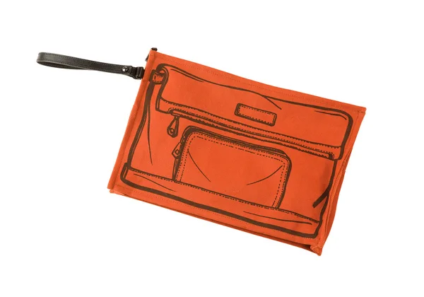 Bolso de mano naranja con bolso bosquejado — Foto de Stock