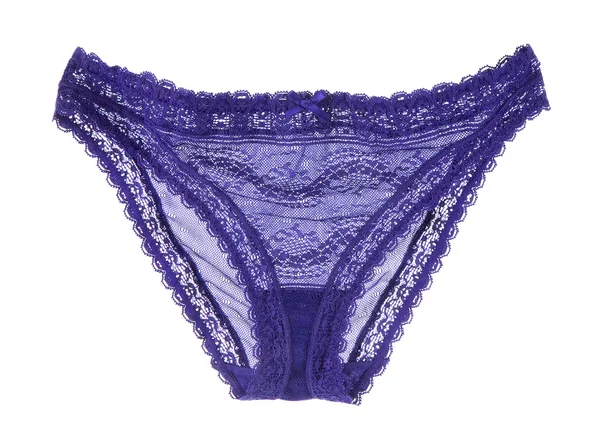 Blue lace panty with a bow — Stock Photo, Image