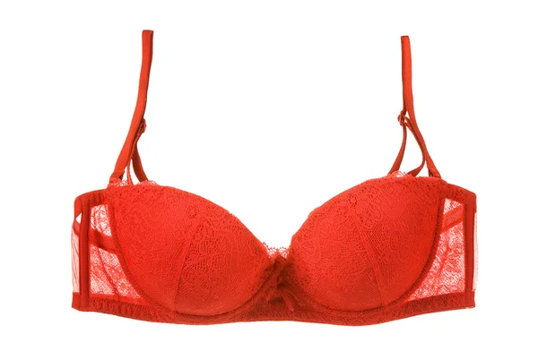 Vermelho lacework sutiã sexy — Fotografia de Stock