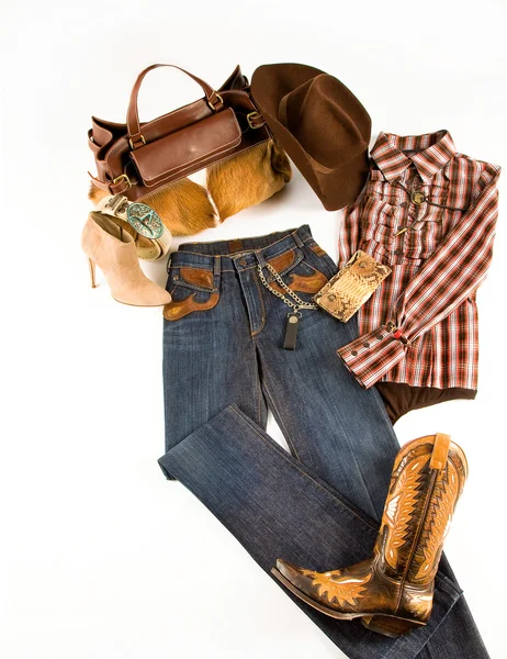 Cowgirl fashion composition — Stock Photo, Image