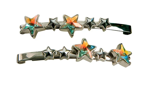 Crystal stars metal hairpins — Stock Photo, Image