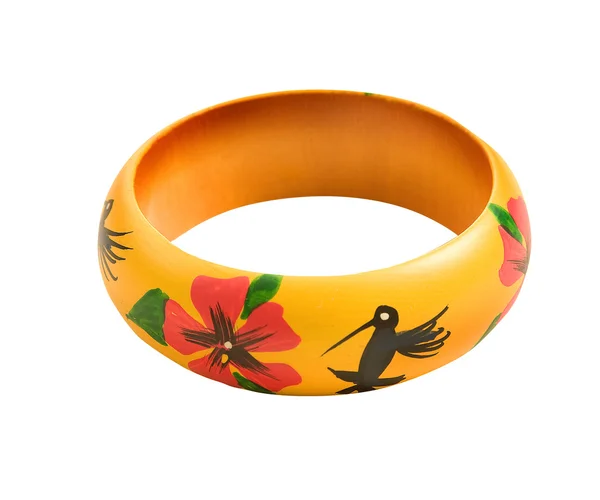 Hand made flowers and hummingbirds bangle — Stock Photo, Image