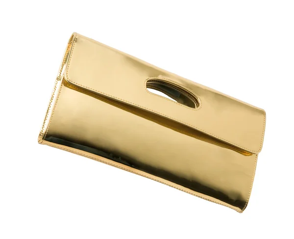 Golden leather handbag Stock Image