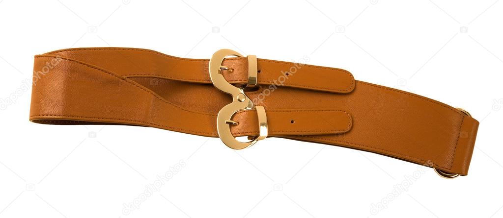 Brown double leather belt