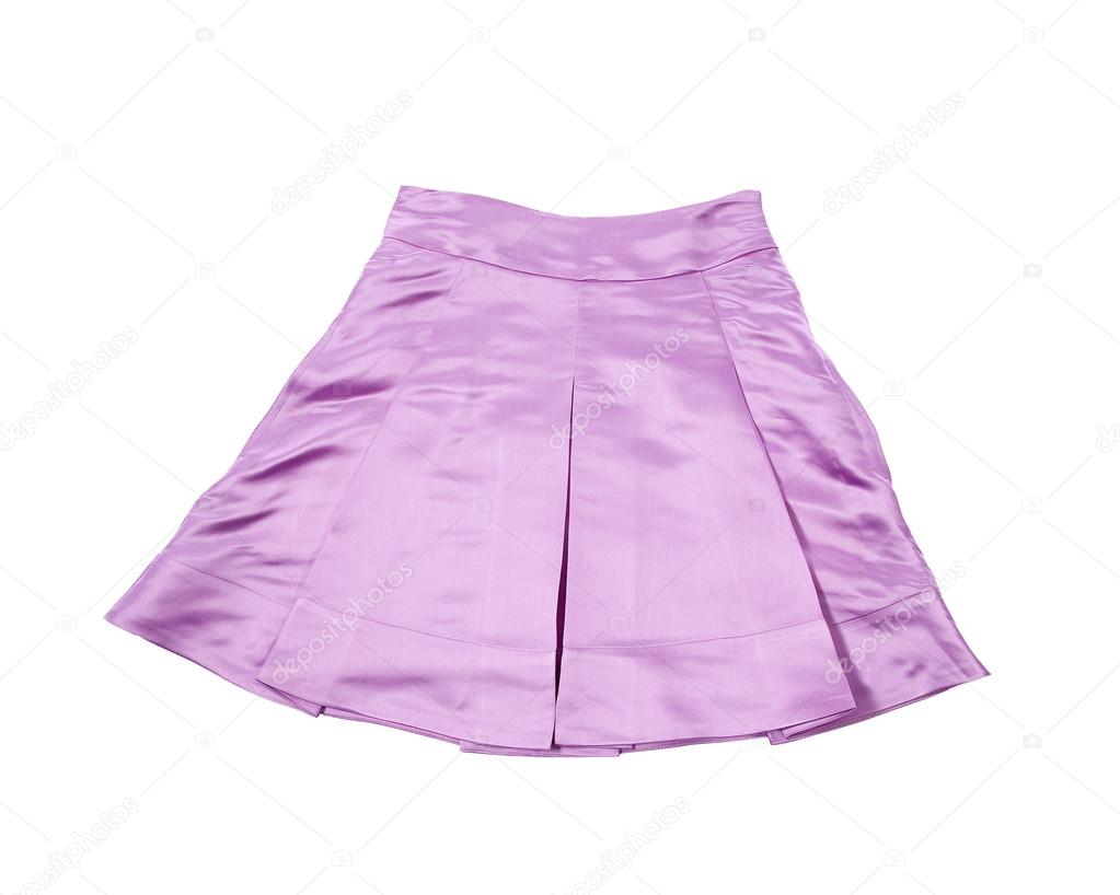 Satin pleated purple miniskirt