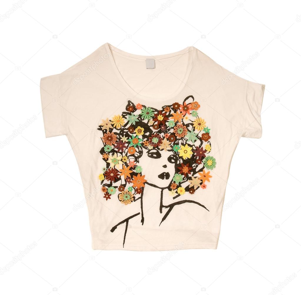 Embroidered Flowers Afro Girl T Shirt Royalty Free Photo Stock Image By C Lalouetto 23121222