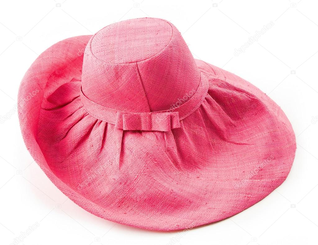 Bow tie strap pink raffia floppy hat