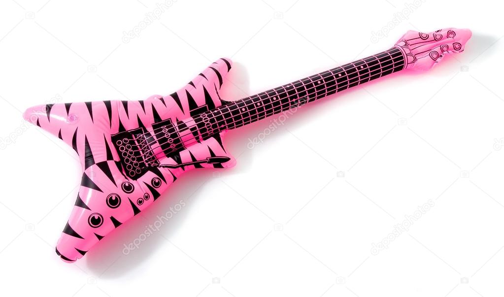 Inflatable pink tiger rock electric guitar