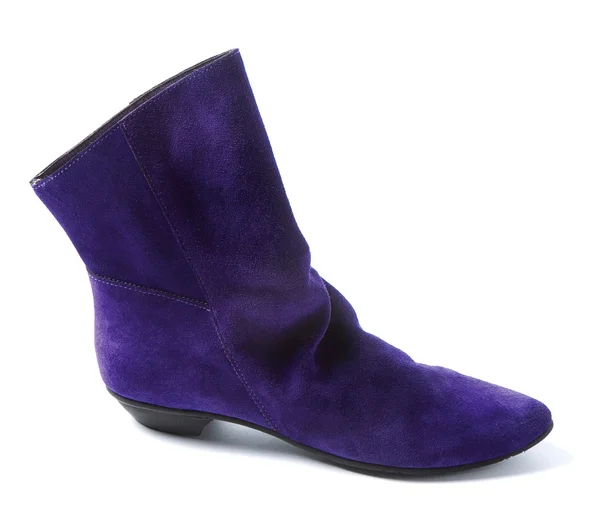 Chaussure en daim à talon bas violet — Photo