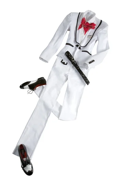 White tuxedo bicolor derby styling fashion composition — Stock Photo, Image