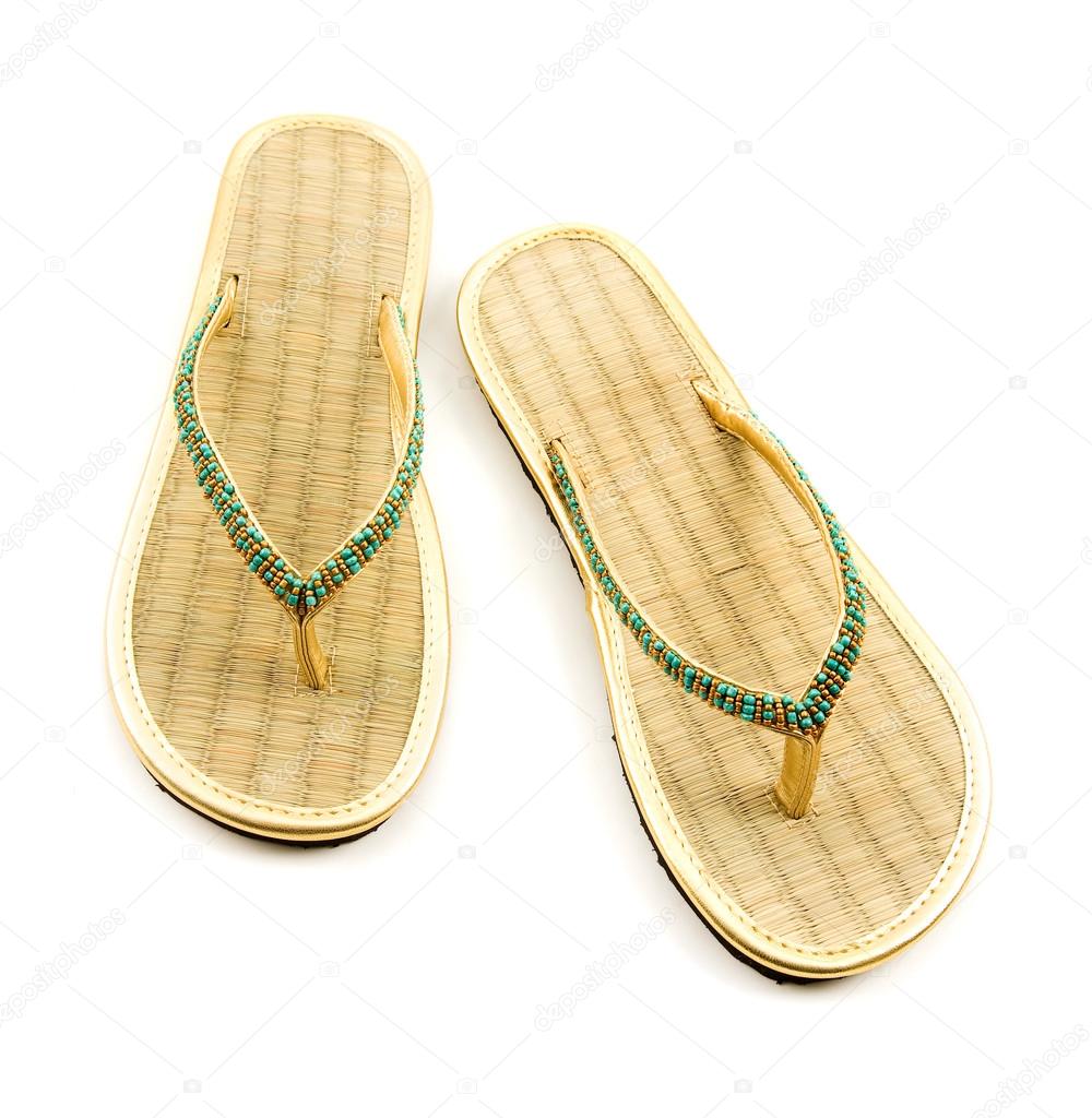 beaded flip flops