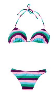 yular çizgili çok renkli bikini