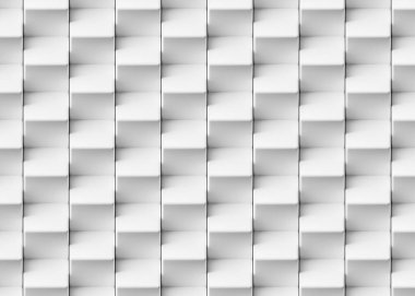 Eğik küplerden yapılmış soyut geometrik beyaz arkaplan. 3d oluşturma