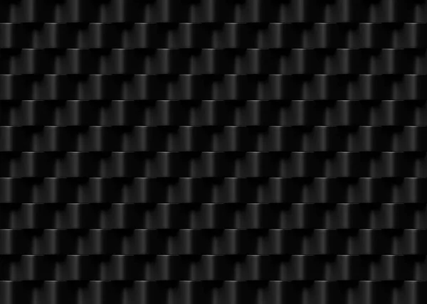Abstract Background Made Black Wavy Strips Stacked Each Other Rendering — Photo