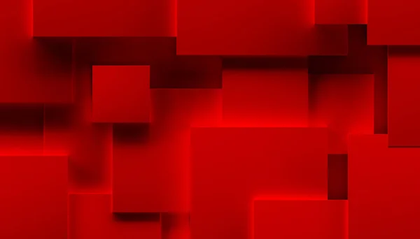 Abstract Background Made Red Cubes Rendering — Foto de Stock
