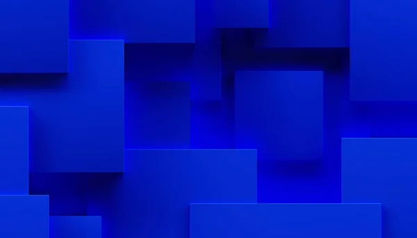 Abstract Background Made Blue Cubes Rendering — Fotografia de Stock