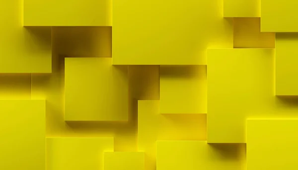 Abstract Background Made Yellow Cubes Rendering — ストック写真