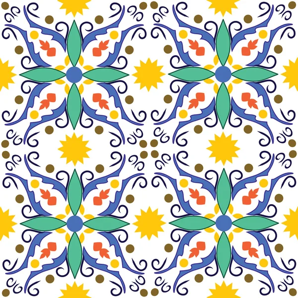 Azulejos mediterráneos — Vector de stock