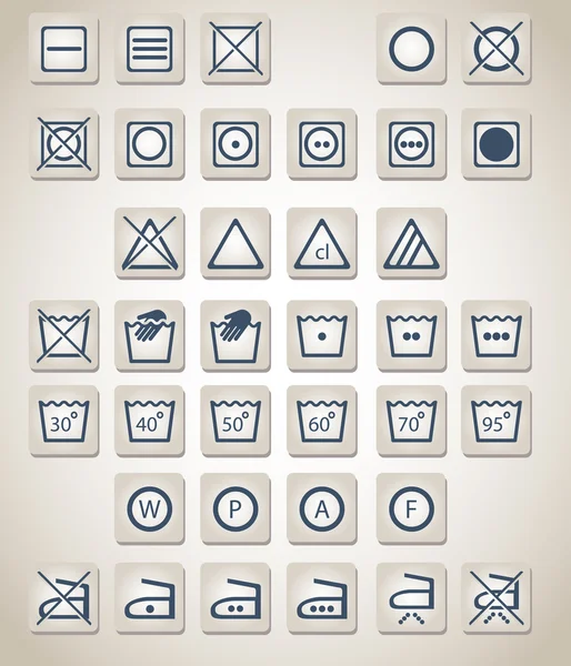 Iconos de lavandería — Archivo Imágenes Vectoriales