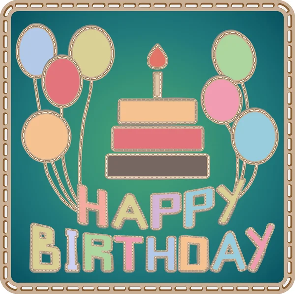 Hand-made birthday card — Stock Vector