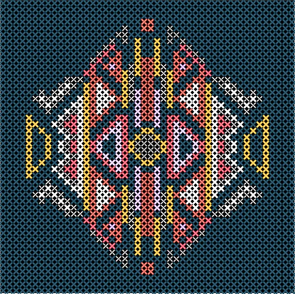 Cross-Stitch etniczne ornament — Wektor stockowy