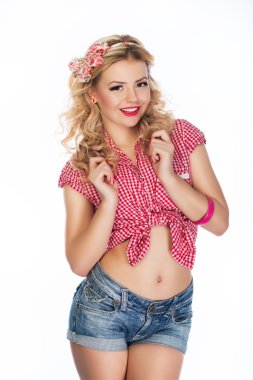 pin up modelde güzel kız portresi