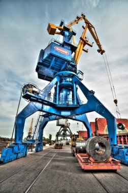 High Dynamic Range (HDR) crane , factory, port clipart