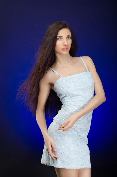 Young beautiful model girl with long hair — Stock Photo, Image