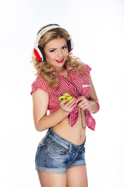 Retrato de modelo de menina bonita em pin up — Fotografia de Stock